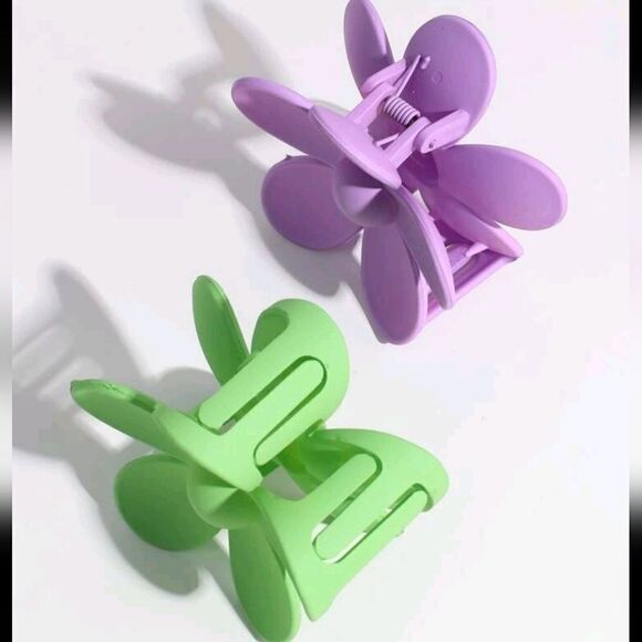 Colorful Flower Hair Claws- 5 - Picture 2 of 3